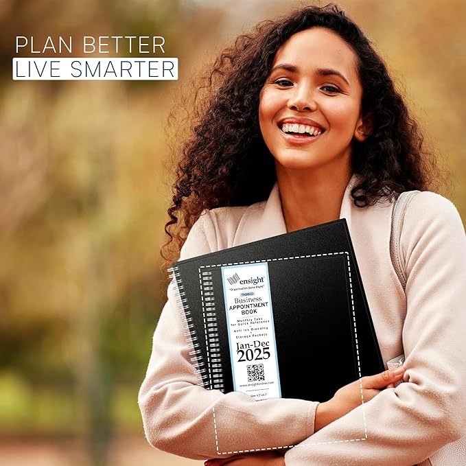 2025 Appointment Book & Planner- Ensight 6.5 x 8.5 inches, Large Tabbed Daily Hourly Weekly Planner, Calendar & Schedule Book 30-Minute time Slots, Business & Personal Planner Jan 2025- Dec 2025- Blue