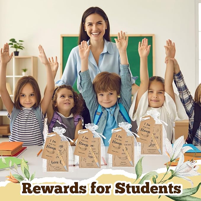 200 Pcs Bible Verse Sets Church Christian Gift Include 50 Scripture Notebooks 50 Bible Bamboo Pens 50 Thanks Tags 50 Organza Bags for Women Man Christian Party Gifts(Brown,Bible)