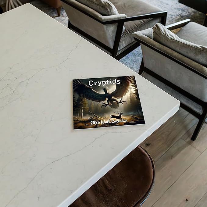 2025 Cryptids Monthly Wall Calendar - Illustrations of Bigfoot, Loch Ness Monster and Other Cryptids | 12" x 24" | Thick Sturdy Paper | Cryptozoology Calendar 2024-2025