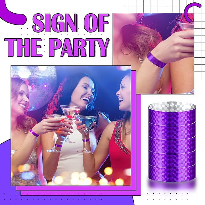 Epakh 600 Pcs Paper Wristbands Neon Wrist Bands Waterproof Handbands for Events Lightweight Concert Wristbands Neon Colored Adhesive Wrist Band for Party