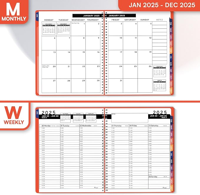 2025 Appointment Book & Planner- Ensight 6.5 x 8.5 inches, Large Tabbed Daily Hourly Weekly Planner, Calendar & Schedule Book 30-Minute time Slots, Business & Personal Planner Jan 2025- Dec 2025- Peach