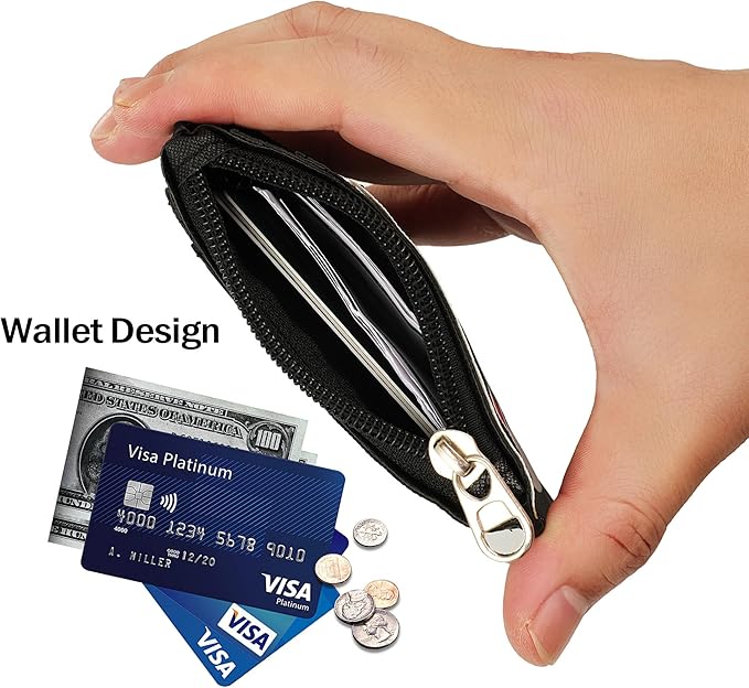 Cute ID Badge Holder Retractable Lanyard Reel Clip with Heavy Duty Carabiner, 5 Card Slots in 2 Sided with Key Ring and Zipper for Women Students Teens Girls Office Staff (Black OK Bear)