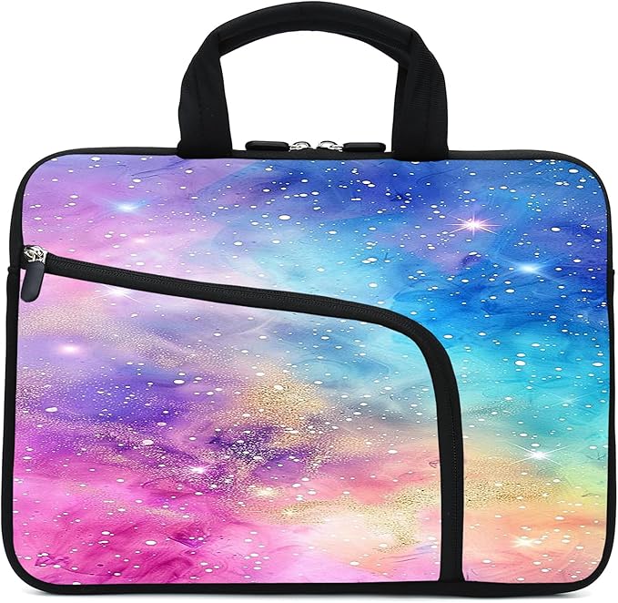 11.6-12.2 inches Laptop Sleeve Chromebook Case Ultrabook Case Notebook Sleeve Tablet Case Neoprene Handle Sleeve for Men Women, Two Pockets(Starry Sky