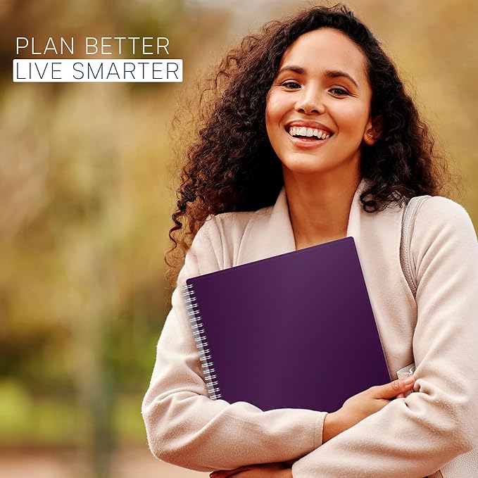 2025 Appointment Book & Planner- Ensight 8.5 x 11 inches, Large Tabbed Daily Hourly Weekly Planner, Calendar & Schedule Book 15-Minute time Slots, Business & Personal Planner Jan 2025- Dec 2025- Purple