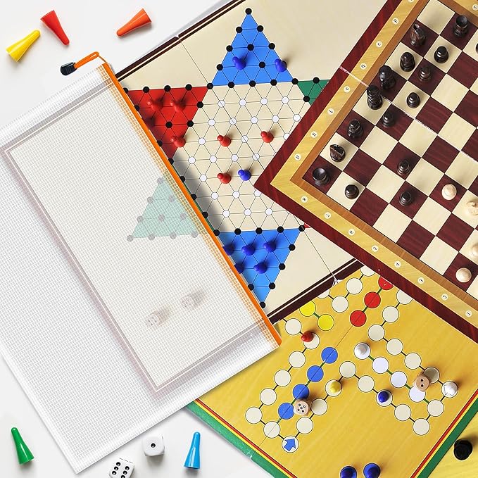 24pcs Board Games Storage Bags, A3 17x12 Inches Zipper Pouch, Puzzle Bags, Large Reusable Ziploc Bags, 8 Colors Zipper Bags for Organizing, Plastic Mesh Bags, Zipper Bags for Toys, Office