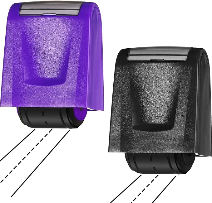 Sherr 2 Handwriting Line Stamp Roller Dashed Handwriting Lines Practice Roller Stamp for Kids, Teachers Kindergarten Education Classroom Back to School Need(2.72 x 2.44 x 1.54 Inch,Purple, Black)