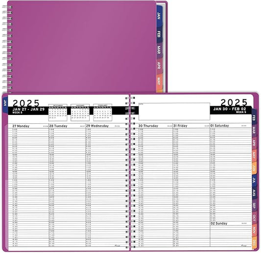 2025 Appointment Book & Planner- Ensight 8.5 x 11 inches Large Tabbed Daily Hourly Weekly Planner Calendar & Schedule Book 15-Minute time Slots, Business & Personal Planner Jan 2025- Dec 2025- Magenta