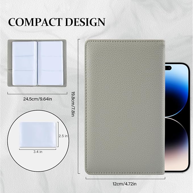 300 Card Capacity Leather Business Card Book Holder Organizer, Card Binder Professional PU Name Card Credit Cards Booklet (Multiple Colors Optional)