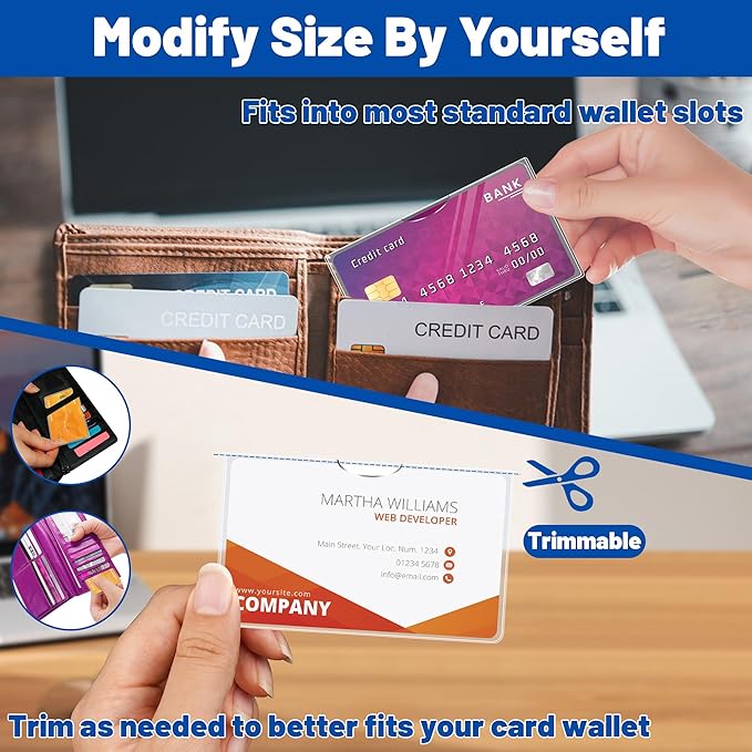 16 Pack Social Security Card Protector Sleeves, Ultra Clear & Durable 31Mil Waterproof SSN/New Medicare/Credit Card Holder, Soft ID/Debit/Credit Card Covers