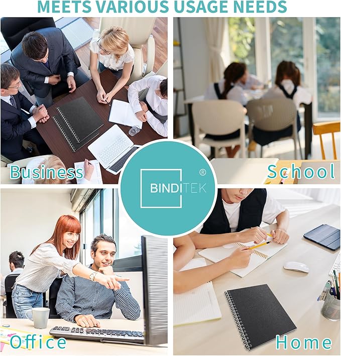 Binditek 50 Pack 12 Mil Sand-Textured Polycover - Plastic Binding Cover for Letter Size - Business Reports and Proposals - Lightly Textured Sand Finish - Square Corners, Un-Punched, Black