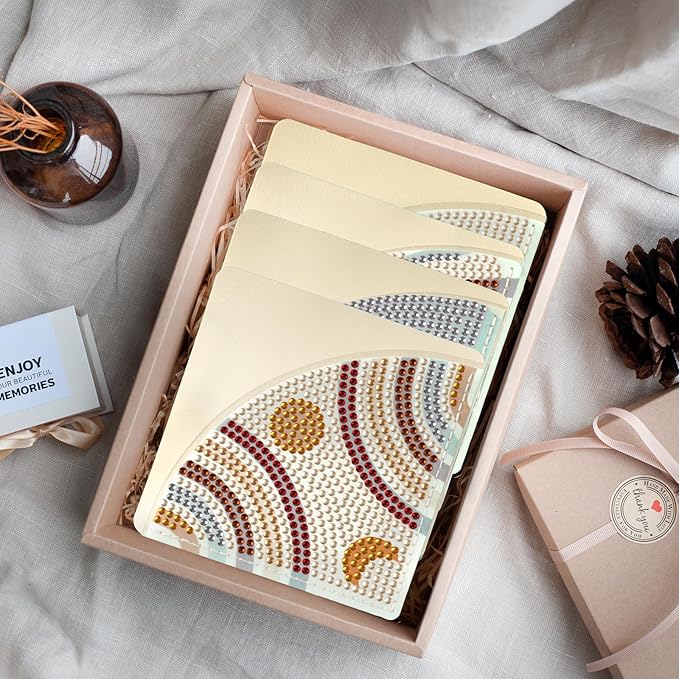 4Pcs Boho Diamond Art Bookmarks,DIY Corner Bookmark Diamond Art Painting Kits,Diamond Art Bookmarks DIY Page Bookmarks for Home Office School Beginner Adults Reading Crafts Kit Gifts