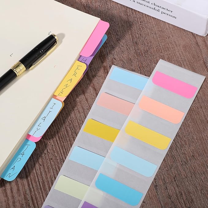 240 Pcs Sticky Index Tabs, 1.8×1inch Colored Book Sticky Tabs for Notebooks, Repositionable Page Tabs for Notebooks File Classification