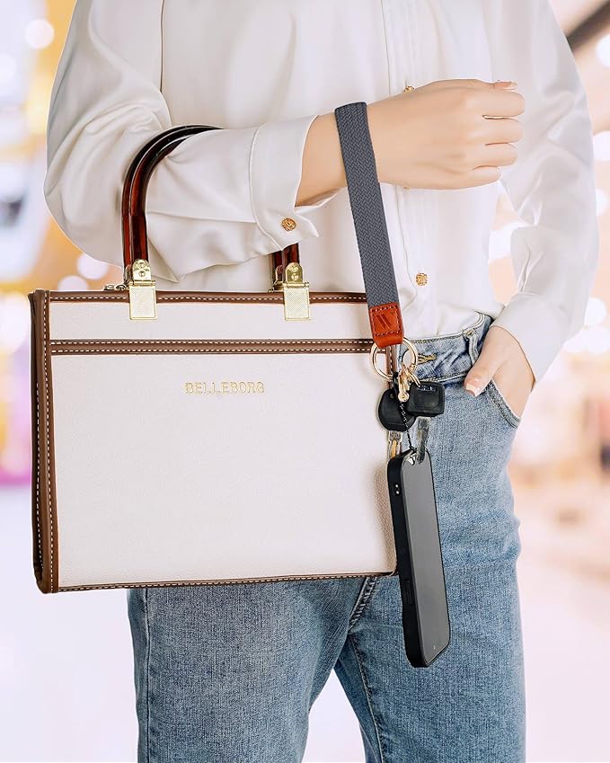 Wristlet Keychain for Women Stretchy Wrist Keychain Lanyard for Phone Case Wallet Id Card Badges (Blue Grey)