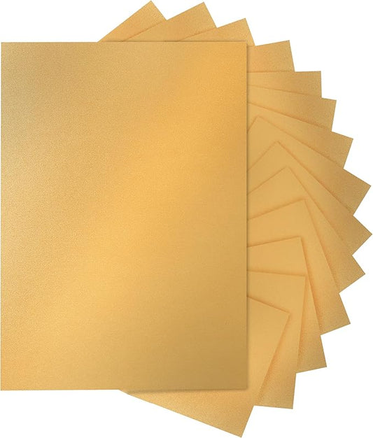 120 Sheets Shimmer Gold Cardstock 8.5 x 11 Metallic Paper, 250gsm/92lb Thick Paper Card Stock for Birthday Decorations, DIY Cards Making, Greeting Cards, Wedding Invitations, School Crafting