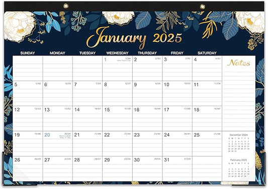 2025 Desk Calendar - Jan. 2025 - Dec. 2025, 12 Months Large Monthly Desk Calendar 2025, 17" x 12", Desk Pad, Large Ruled Blocks, To-do List & Notes, Best Desk/Wall Calendar for Planning or Organizing