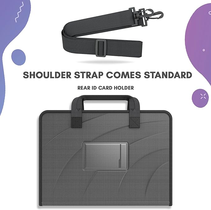 13-14 Inch Protective Always-on Chromebook Hard Case with Accessory Pouch and Adjustable Shoulder Strap, 40 Pack