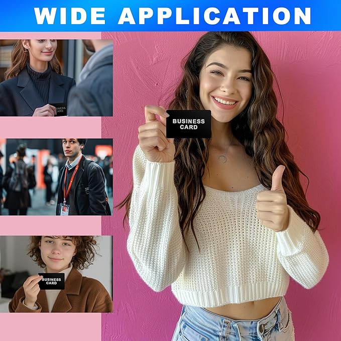 300 Pcs Metal Business Cards Black Metal Business Card Blanks for CNC Engraver Laser Engraving Reliable and Sturdy Multipurpose Aluminium Business Card Blanks Thickness 0.01 Inch