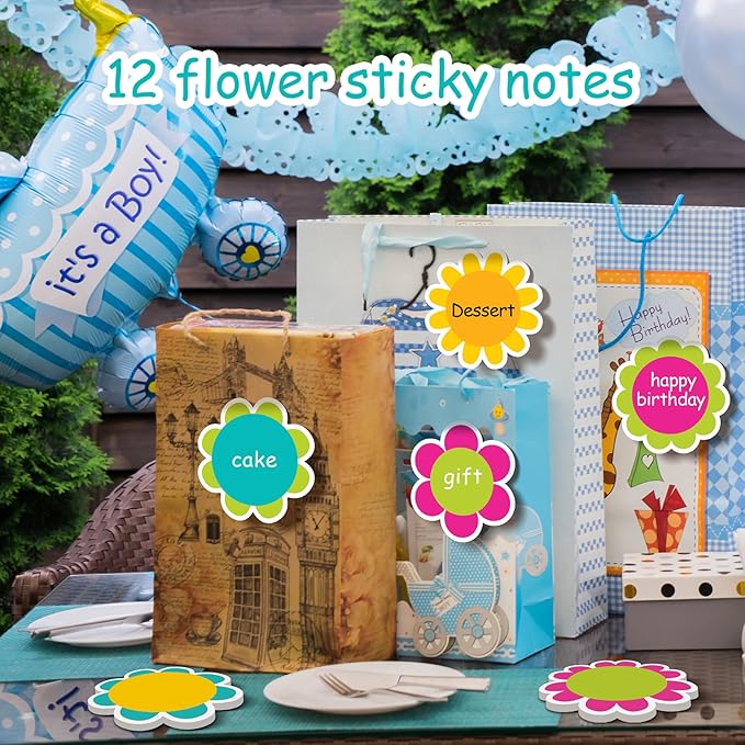 48 Pieces Spring Flowers Sticky Notes Cute Florals Notes Pads Self-Adhesive Colorful Flowers Sticky Memo Notes for School Office Home Supplies Students Teachers Present