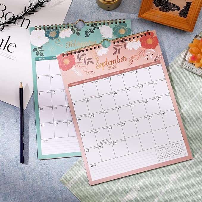 2025 Wall Calendar - 2025 Calendar, Wall Calendar from Jan. 2025 - Dec. 2025, 8.4” x 11", Twin-wire Binding, Hanging Hook, Holidays