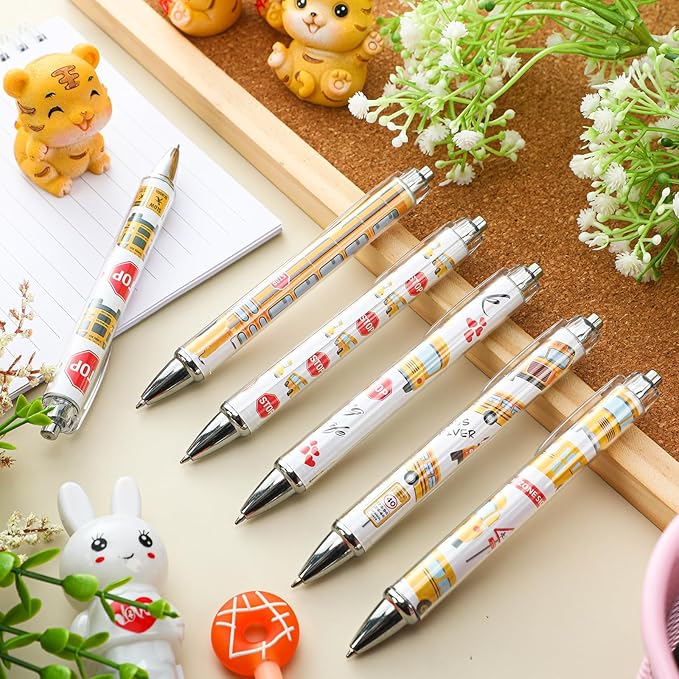 24 Pcs Bus Driver Appreciation Gifts Pens Accessories Thank You Work Ballpoint Pens Birthday Gifts for Teacher's Day Men Women School Bus Driver Retired, 6 Styles