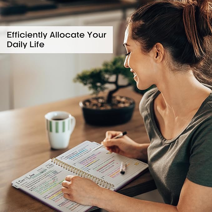 2025 Planner, Weekly and Monthly Planner Spiral Bound, Jan 2025 - Dec 2025, Hardcover 2025 Calendar Planner Book with Tabs, Inner Pocket, Perfect for Office Home School Supplies - A5 (6.3" x 8.5"), Purple