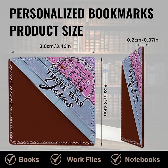 4 Pieces Leather Bookmarks, Cute Book Accessories for Reading Lovers, Page Markers for Women Men Kids Students Teachers Retirement Birthday Gift (Bible Verse)