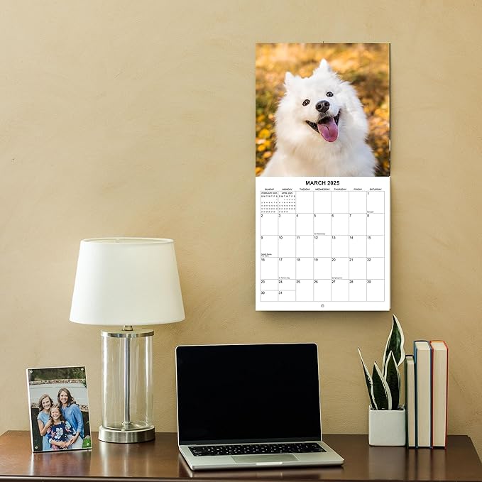 2025 Smiling Dogs Monthly Wall Calendar | 12" x 24" | Thick Sturdy Paper | Dog Calendar 2025