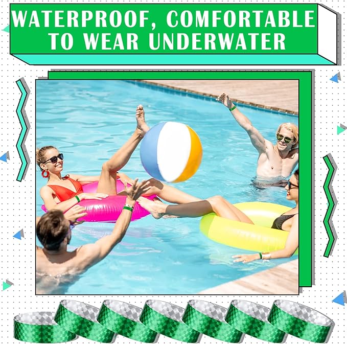 Epakh 600 Pcs Paper Wristbands Neon Wrist Bands Waterproof Handbands for Events Lightweight Concert Wristbands Neon Colored Adhesive Wrist Band for Party