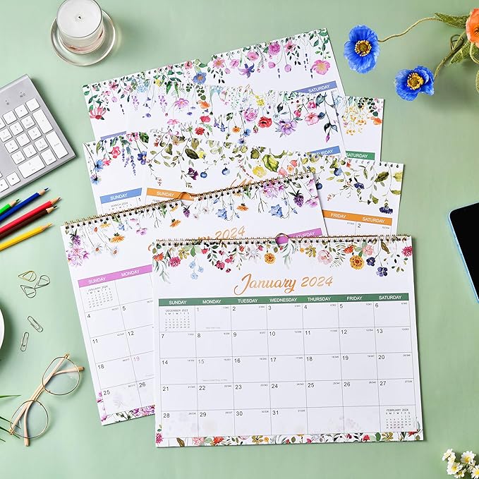 2024 Calendar - Wall Calendar 2024, Jan. - Dec. 2024, 14.6" x 11.5", 2024 Calendar 12 Month Planner, Wall Calendar