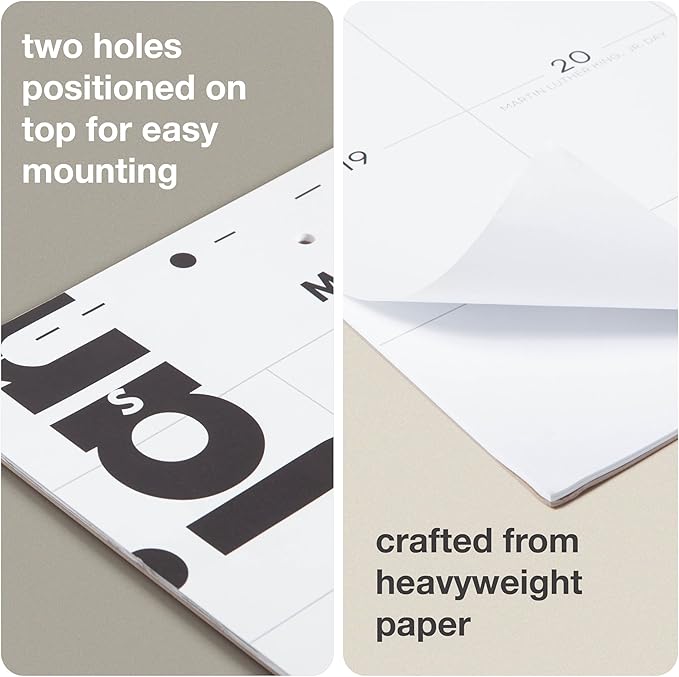 2025 Writable Edition, Oversized Monthly Wall Calendar 24.75" x 19.25", Large Writing Spaces, Holidays & Moon Phases, Hang or Use as Desk Blotter, Morse Code Inspired, MADE IN THE USA