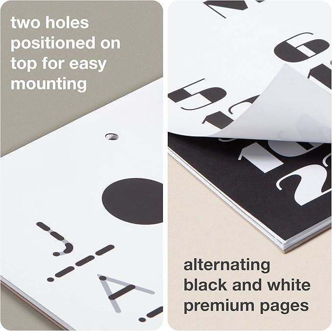 2025, Oversized Monthly Wall Calendar, Wall Art, Poster, 19.25" x 24.75", Alternating Black and White Pages, Morse Code, MADE IN THE USA