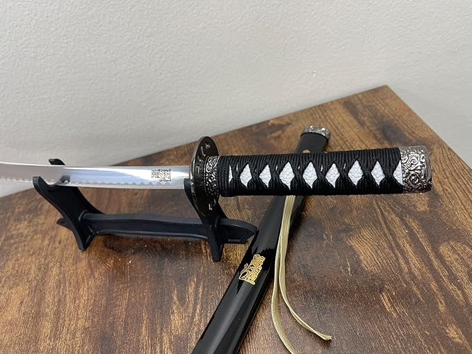 17 inch Stainless Steel Bride's Mini Katana Kill Bill Sword Mini Dagger Letter Opener Table Decor w/Free Display Stand