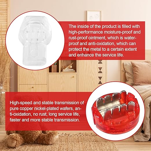 200pcs K3 Telephone Wire Splice Connector Waterproof UY Gel Filled Wire Button Connector Orange Clear Phone Splice Network Cable