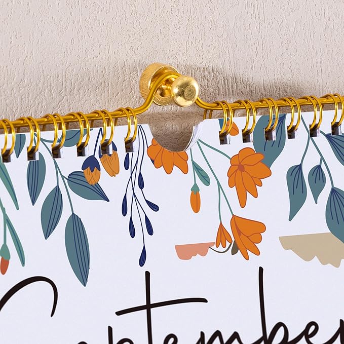 2025 Calendar, Cabbrix Wall Calendar 2025, Desk Calendar from January 2025 - June 2026, 15" x 12", Twin-Wire Binding, Hanging Hook, Floral Design (Flower)