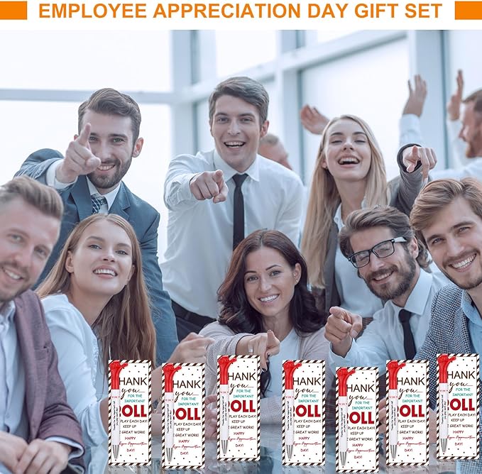48 Sets Employee Appreciation Gifts Bulk Include Thumbs up Ballpoint Pens Thank You Card with Tie Thank You Gifts for Staff Coworkers Teachers Teem Volunteers Nurse