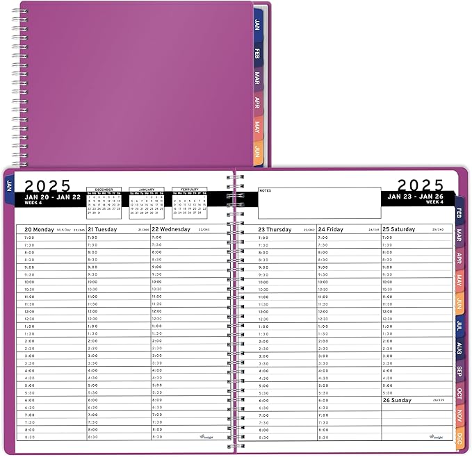 2025 Appointment Book & Planner- Ensight 6.5 x 8.5 inches, Large Tabbed Daily Hourly Weekly Planner, Calendar & Schedule Book 30-Minute time Slots, Business & Personal Planner Jan 2025- Dec 2025- Magenta