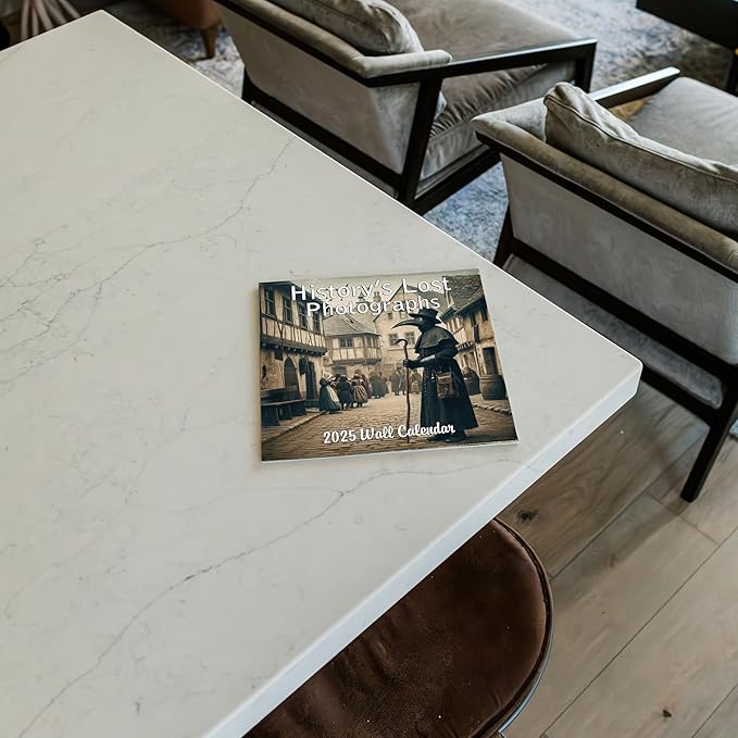 2025 History's Lost Photographs Monthly Wall Calendar - Historical Events Captured as if by Photograph | 12" x 24" | Thick Sturdy Paper | History Calendar 2024-2025