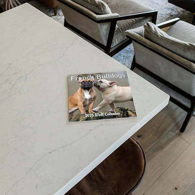 2025 French Bulldogs Monthly Hangable Wall Calendar | 12" x 24" | Thick Sturdy Paper | 2025 Dog Calendar