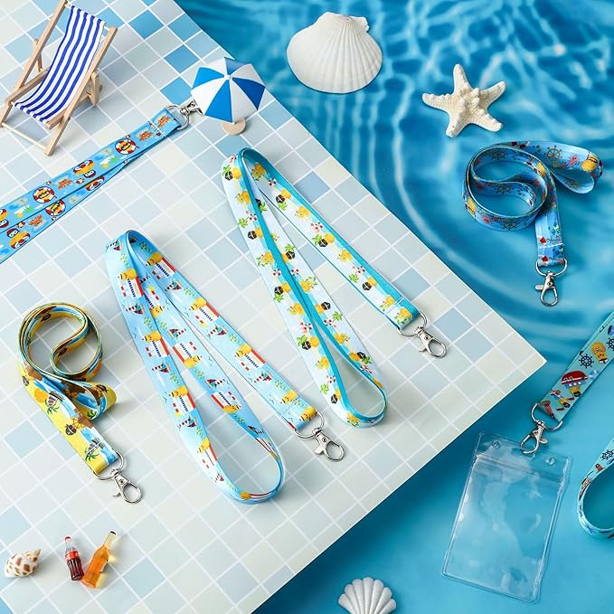 Tudomro 6 Pack Cruise Lanyard for Ship Cards with ID Holder Cruise Essentials Must Haveskey Waterproof Ship Card Holders for Women Men Travel Accessories(Cruise Duck)