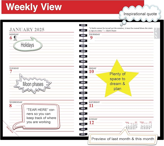 2025 Datebook & City Themed Planner – Resource Guide with Daily, Weekly & Monthly Views – 3-Year Reference Calendar - Multi-Purpose Travel Notebook Guide & Adventure Diary (Indianapolis '25)