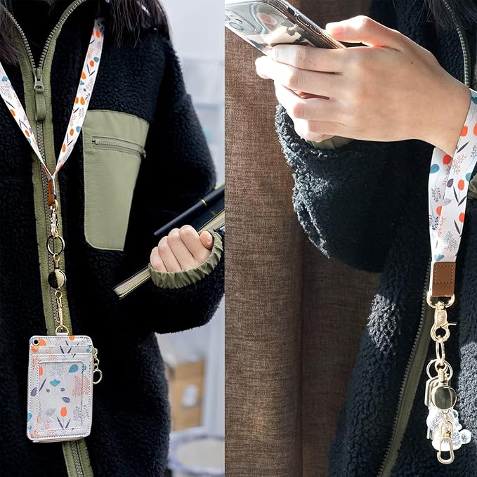 2 Pack Metal Retractable Badge Reel ID Badge Holder with Cord and Carabiner Key Chain (Black)