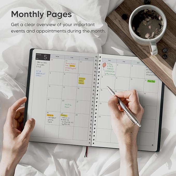 2025 Planner Weekly and Monthly – Hourly Appointment Book 2025 – Softcover, Twin-Wire Binding – Teacher Planner, Simple Design for Productivity - 6.5 x 8.5