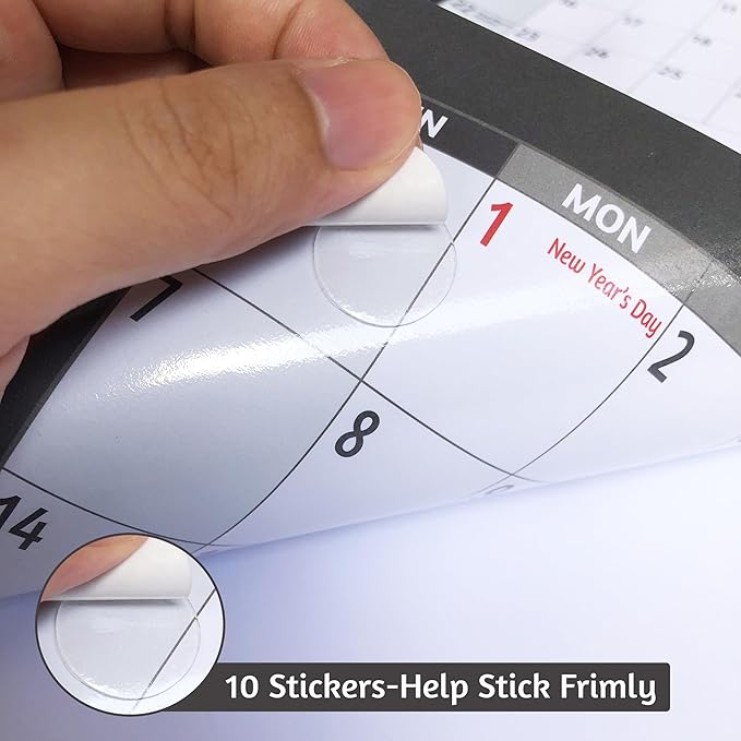 2024 Dry Erase Calendar – Large Yearly Wall calendar 2024, 38.2'' x 25.2'', 2-Side Reversible Calendar 2024, Vertical/Horizontal, Jan 2024 – Dec 2024, 2024 Wall Calendar with Notes, Stickers - Grey