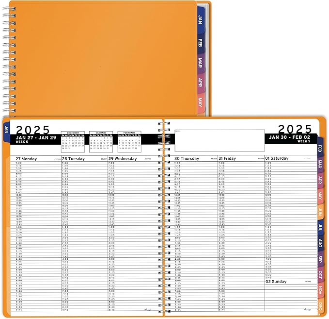 2025 Appointment Book & Planner- Ensight 8.5 x 11 inches, Large Tabbed Daily Hourly Weekly Planner, Calendar & Schedule Book 15-Minute time Slots, Business & Personal Planner Jan 2025- Dec 2025- Yellow