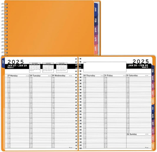 2025 Appointment Book & Planner- Ensight 8.5 x 11 inches, Large Tabbed Daily Hourly Weekly Planner, Calendar & Schedule Book 15-Minute time Slots, Business & Personal Planner Jan 2025- Dec 2025- Yellow