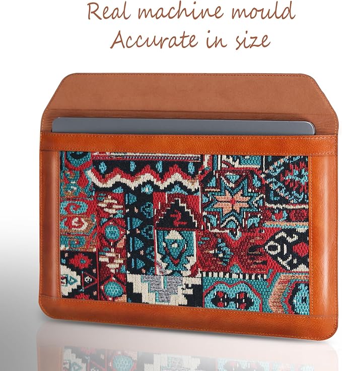 16 Inch Laptop Sleeve MacBook Pro/Max M4 M3 M2 M1 Laptop Case,Leather Laptop Cover for MacBook Air 15 M3 M2,Mac Travel Protective Case for 15-16 inch Notebook,Brown