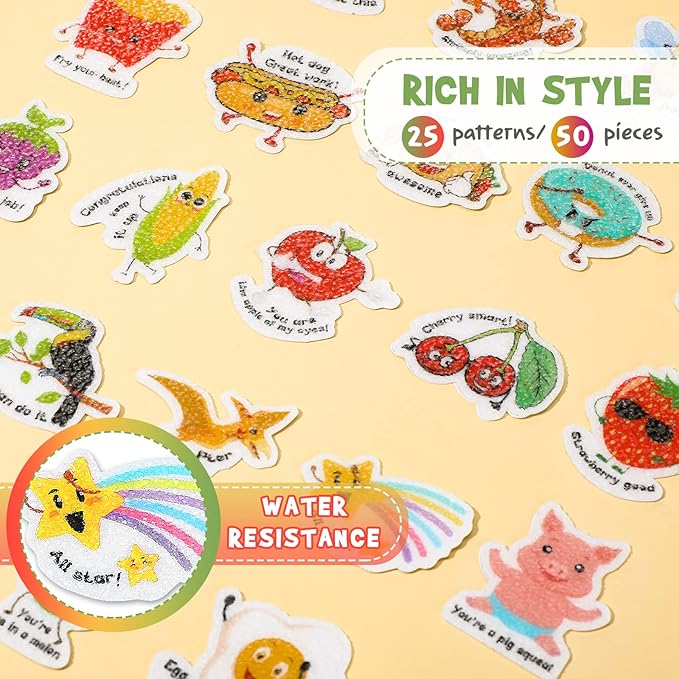 50 Pcs Anxiety Sensory Stickers Calm Stickers Reusable Sensory Strips Adhesive Textured Strips Toys Stress Anxiety Relief Items for Adult Teen Classroom Desk Office Fidget Supplies (Inspiration)