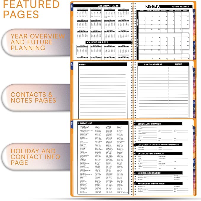 2025 Appointment Book & Planner- Ensight 8.5 x 11 inches, Large Tabbed Daily Hourly Weekly Planner, Calendar & Schedule Book 15-Minute time Slots, Business & Personal Planner Jan 2025- Dec 2025- Yellow