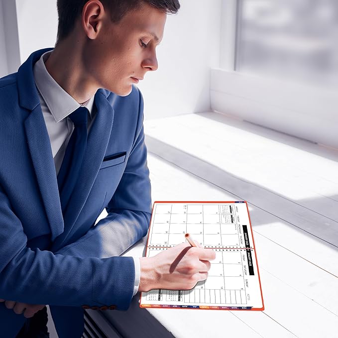 2025 Appointment Book & Planner- Ensight 6.5 x 8.5 inches, Large Tabbed Daily Hourly Weekly Planner, Calendar & Schedule Book 30-Minute time Slots, Business & Personal Planner Jan 2025- Dec 2025- Peach