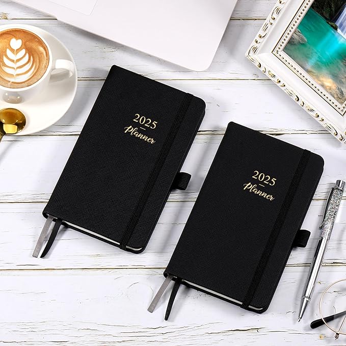 2025 Pocket Planner/Calendar - Pocket Planner 2025, 2025 Weekly & Monthly Pocket Calendar, 6.3''×3.8'', Jan 2025 - Dec 2025, Pen Loop, Back Pocket, Elastic Closure, Note Pages